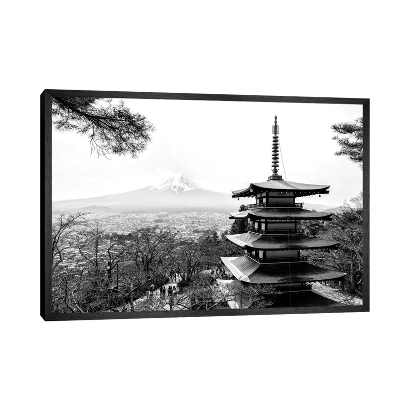 Chureito Pagoda by Philippe Hugonnard - Floater Frame Print on Canvas, Black Framed
