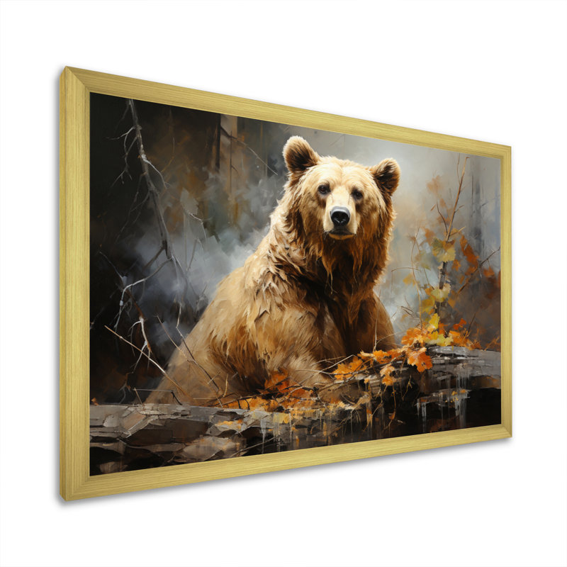 Bear Bears Boundary II - Reproductions encadrées d'ours, Cadre doré à une seule photo, H 16 po x l 32 po x P 1 po