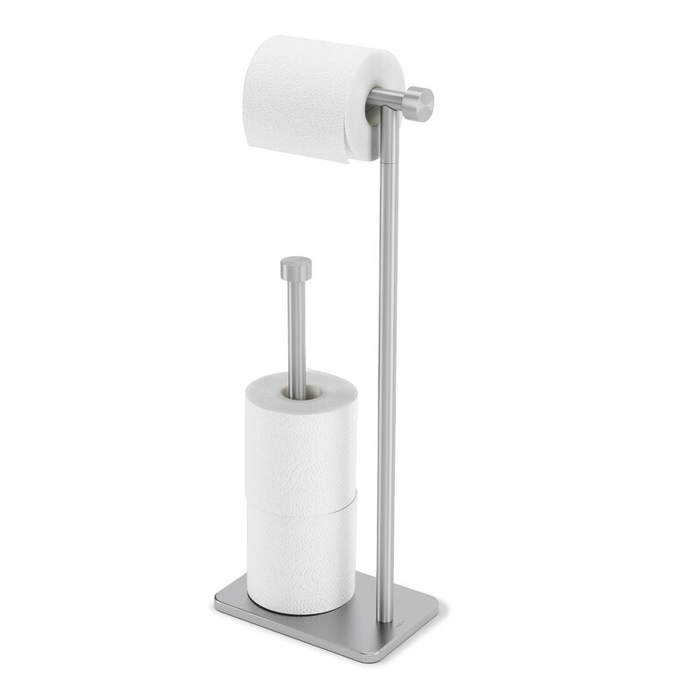 KASUNTO Toilet Paper Holder for Bathroom, Heavy Weighted Metal Free  Standing Toilet Paper Holder Stand with Crystal Ball, Toilet Paper Roll  Stand for