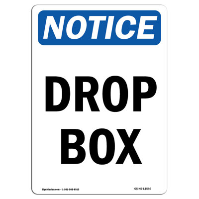 Drop Box Aluminum Sign 12 x 18