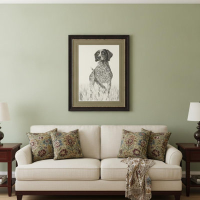 Hunting Dog Brown Framed Print Wall Art