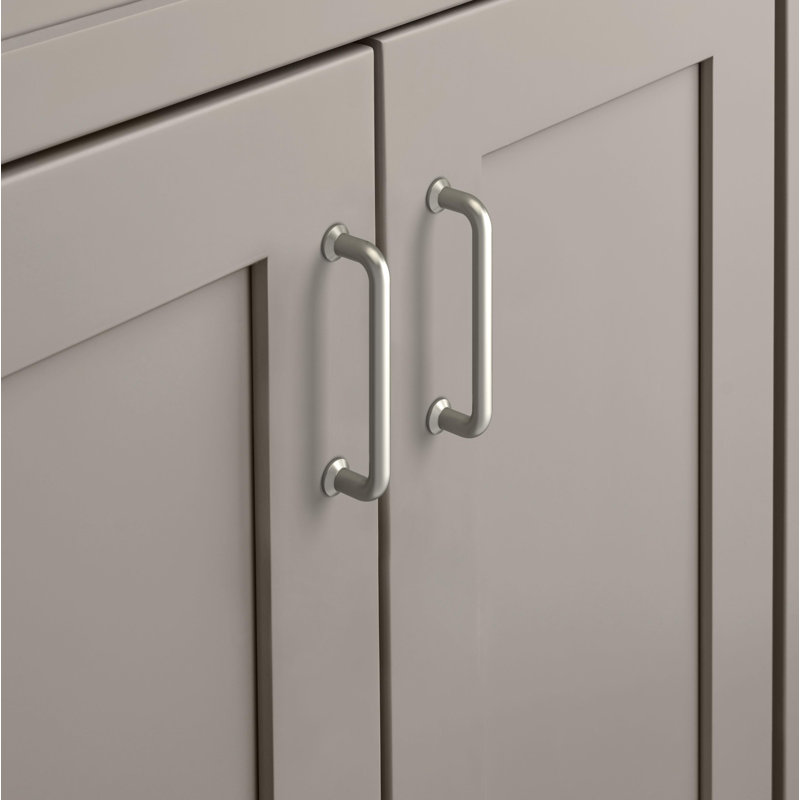 Amerock Factor 5-1/16 inch (128mm) Center-to-Center Satin Nickel Cabinet Pull, 5 1/6", Satin Nickel