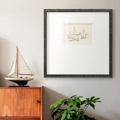 «Coastal Contour S croquis», art mural encadré