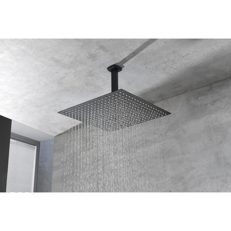 Pomme de douche carrée 16 pouces en acier inoxydable 304 noir mat