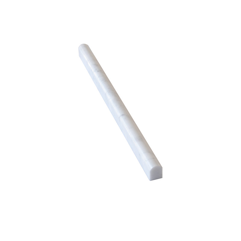 12 x 0.6 Bianco Carrara Marble Pencil Liner Tile Trim
