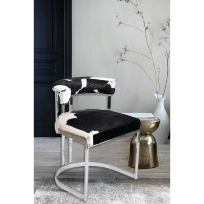 Emerine Stainless Steel Cowhide Chair