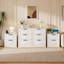 Ensemble de chambre à coucher 3 pièces avec prise de courant intégrée (1 commode avec 2 tables de chevet)
