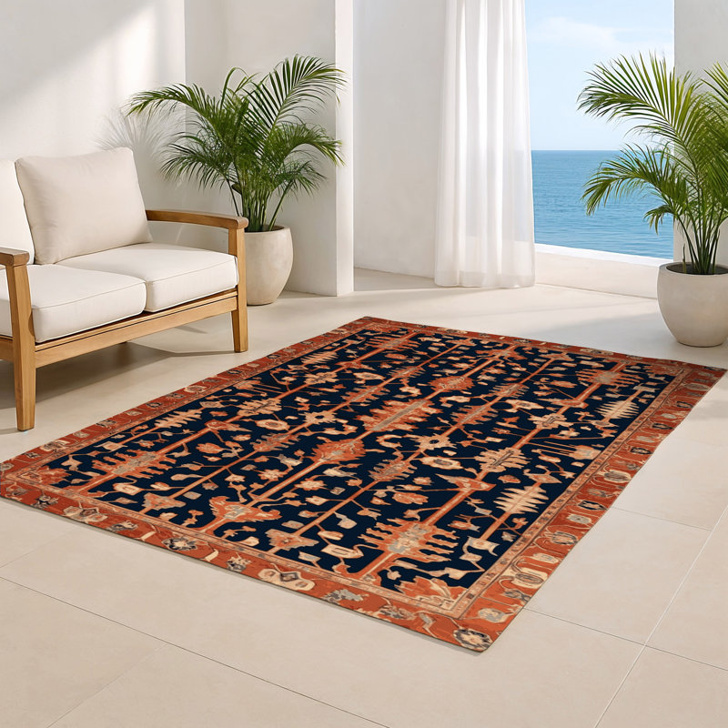 Tapis d'intérieur et d'extérieur gris Persian, Rectangle 4pi x 6 pi