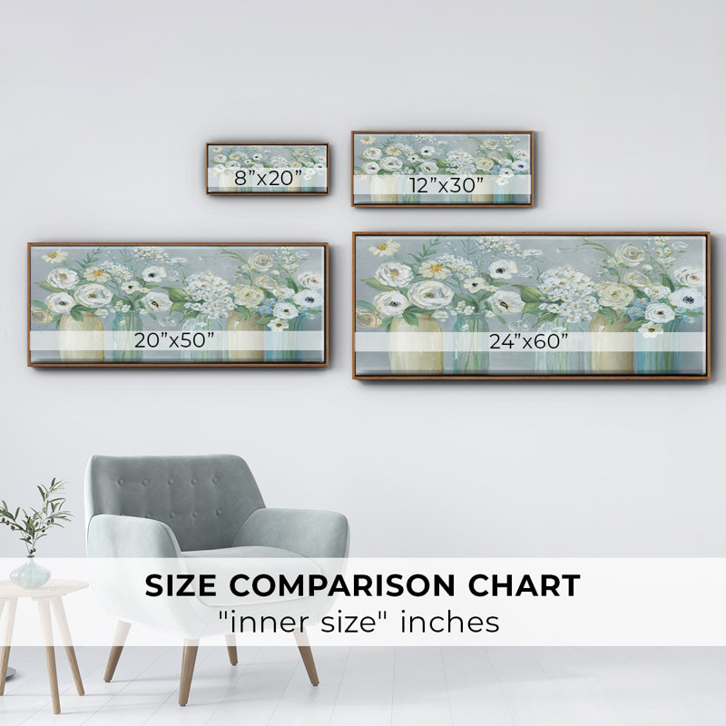 Blooming Meadow Beauties - Toile encadrée, H 20 po x l 50 po