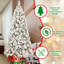 Arbre de Noël 7,5 pi avec 500 lumières DEL, 1252 pointes, PVC enneigé et branches à aiguilles dures, conception à charnières pour une installation facile, support en métal robuste, arbre de Noël complet et réaliste-815260244-815260247