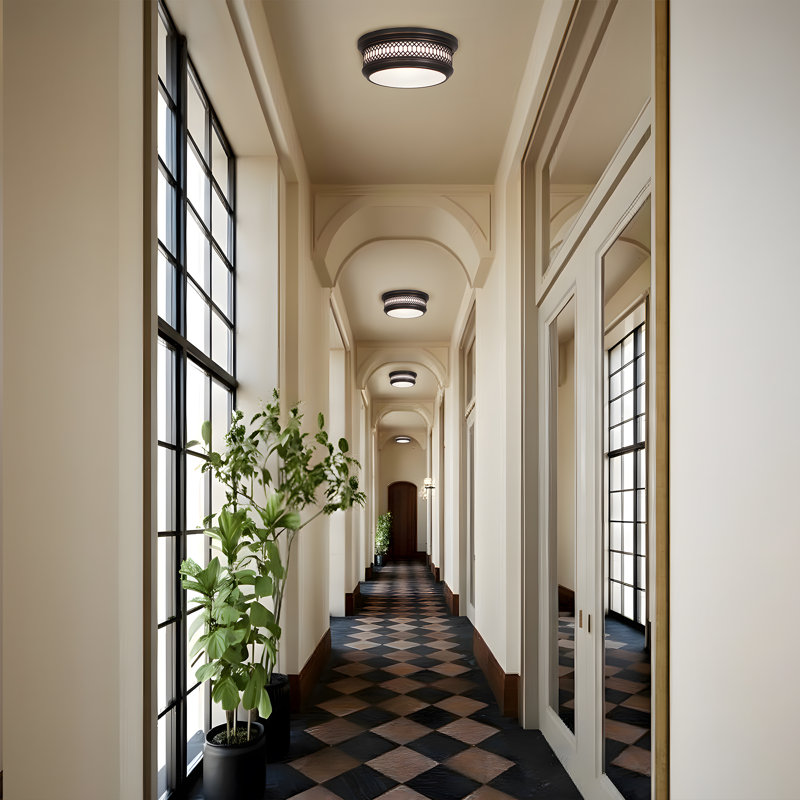 Williamsburg Tucker Flush Mount, Deep Patina Bronze, 4.25"H x 11.75"W x 11.75"D, 2 Lights