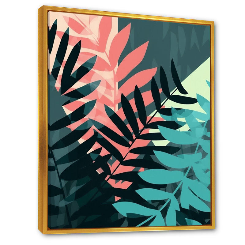 Garett Harmonious Ferns IV sur impression sur toile, H 32 po x l 16 po x P 1 po, Cadre flottant doré