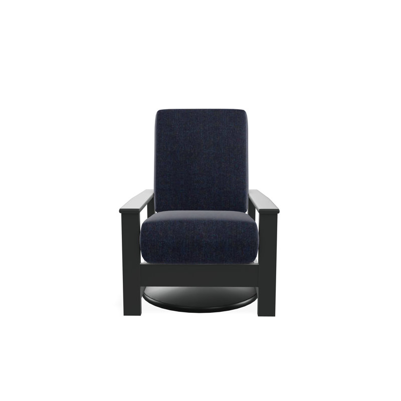 Chaise berçante pivotante cachée en polymère Leeward, Spectre indigo Sunbrella®, Graphite
