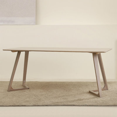 Gray Rectangular Solid Wood Dining Table