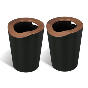 Plastic Open Waste Baskets - 2.3 Gallons (Set of 2)