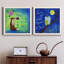 Happy Fox - Ensemble de 2 encadrements d'art textuel sur toile-1063643292-1063643299