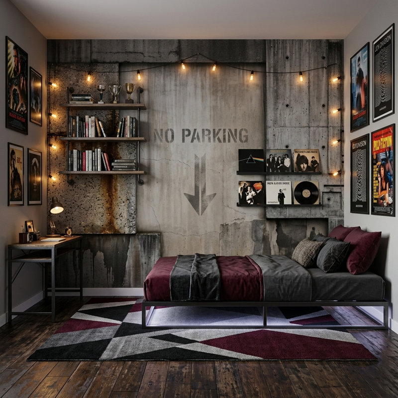 Papier peint mural en béton, Texturé non collé, 120 po x 96 po