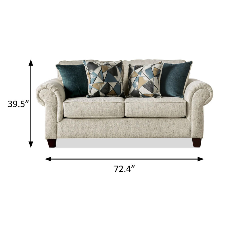 72.4" W Transitional Loveseat, Beige