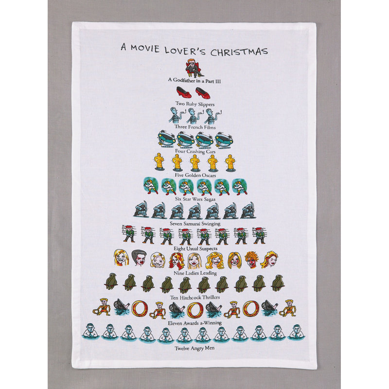 A Movie Lover's Christmas Cotton Flour Sack Kitchen Towel