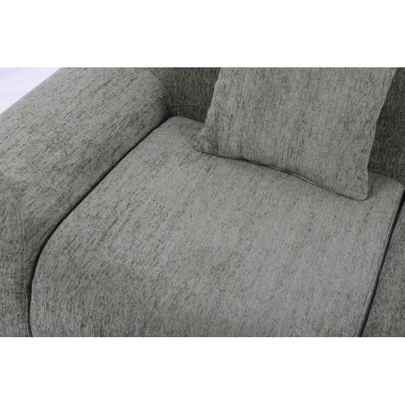 Canapé d'angle modulaire en chenille de 74 cm, Gray