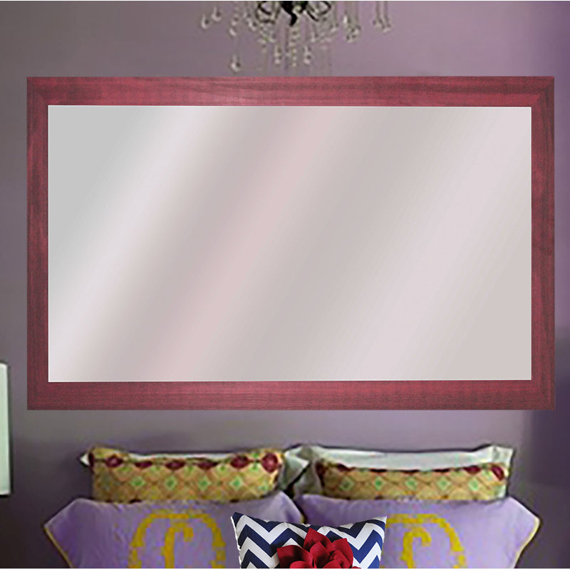 Srihaas Wood Mirror, 53.5" H x 32" W, Pink