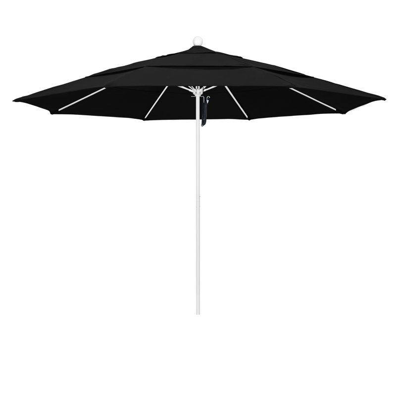 Parasol de marché 11 pi Silva, Pierre noire, Toile Sunbrella® noir