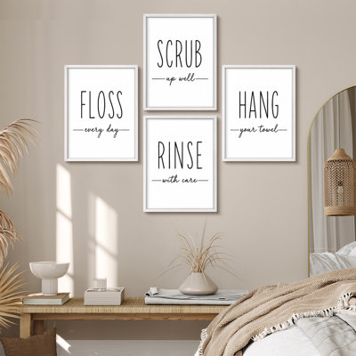 Ensemble de 4 impressions murales minimalistes pour la salle de bain