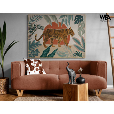 Reproduction d'art encadré tigre, impression d'art mural jungle, décoration murale nature, impression de peinture tigre, tigre, art mural encadré, art mural surdimensionné 42 po x 56 po