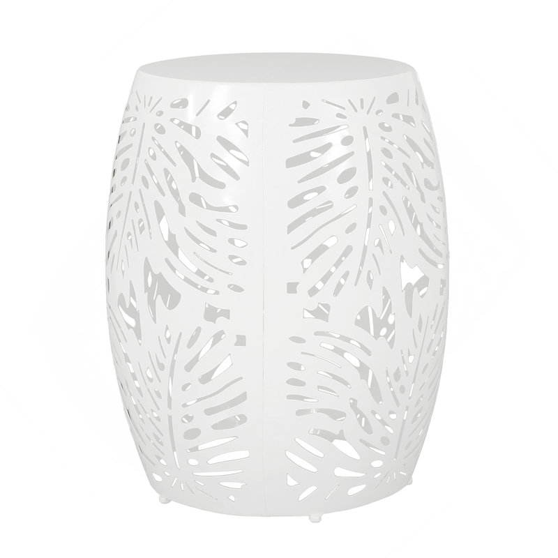 Metal End Table -Large, White