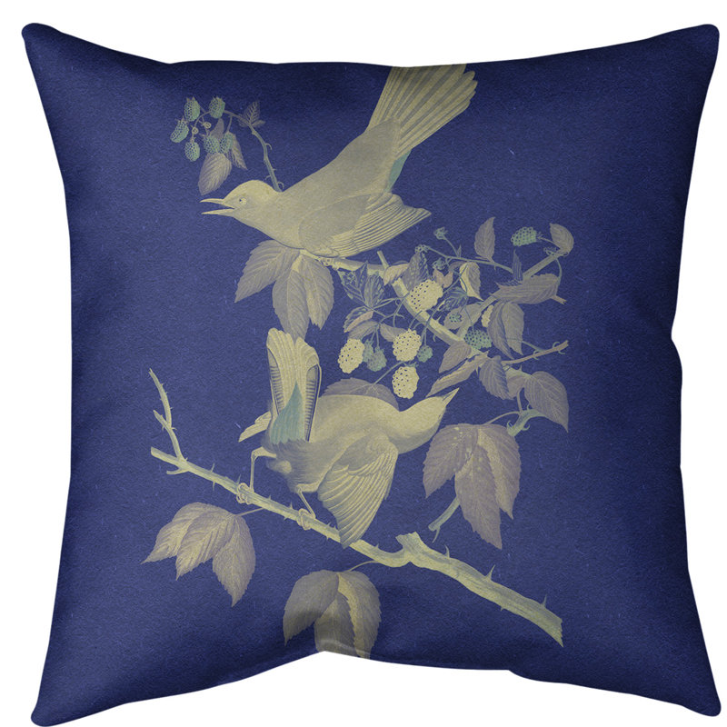 Housse de coussin en fausse oiseau pour chat, 20 po x 20 po, Bleu royal / blanc cassé