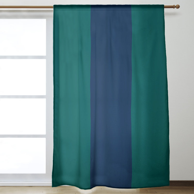 Room Darkening Curtain Single Panel, Seattle Baseball Green/Navy Blue/Northwest Green