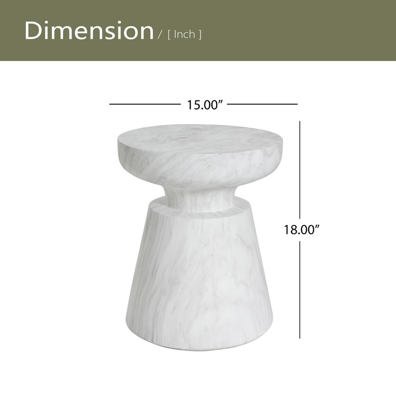 Table d'appoint d'extérieur en travertin Ponti, Blanc