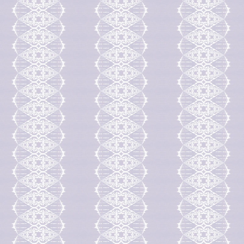 Elizabeth | Ornate Stripe Wallpaper Double Roll, Purple/White