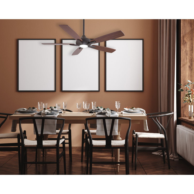 52" Dyno 5 - Blade Standard Ceiling Fan with Remote Control and Light Kit Included, Oil Rubbed Bronze