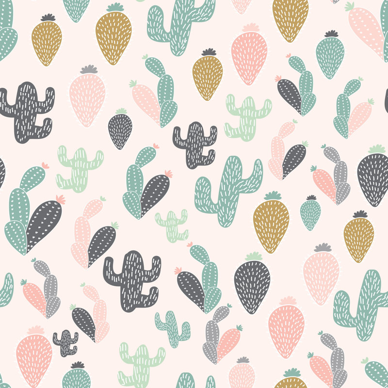 Rouleau de papier peint adhésif cactus, L 16,67 po x l 25 po