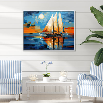 Sailboat Abstract Maritime II - Sailing Boat Canvas Art Print
