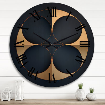 Horloge murale sacrée géométrique sacrée bleue I - géométrie moderne surdimensionnée