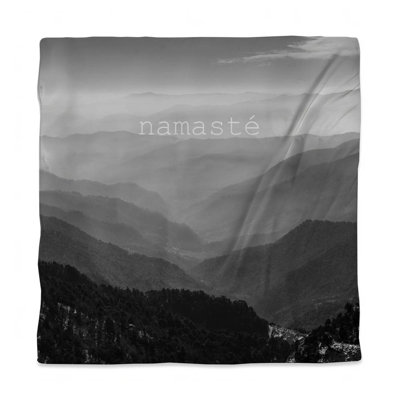 Namaste Gray Queen Duvet Cover - Trees Monochrome Bedroom