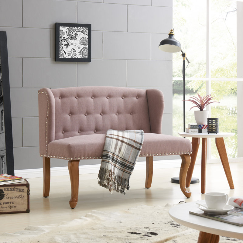 Alresford Upholstered 43.5'' Loveseat, Dark Blue