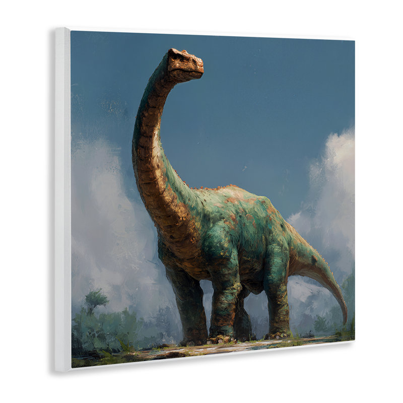 Plaque murale colossal Brontosaurus in Meadow, design par Wumples