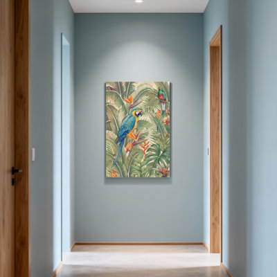 Animals Tropical Parrots Amidst Lush Greenery