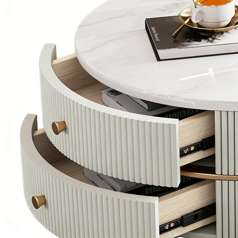 2 tables basses avec rangement, H 17,71 po x L 23,62 po x l 23,62 po, Blanc