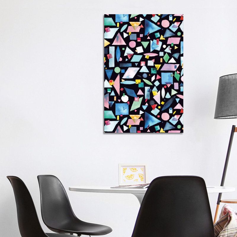 Geometric Pieces Colorful 1 Piece Wrapped Canvas Wall Art, 101.6 cm H x 66.04 cm W x 3.175 cm D