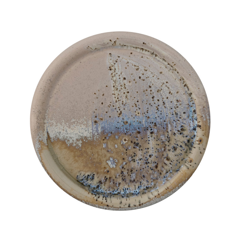 Stoneware Plate With Round Rim