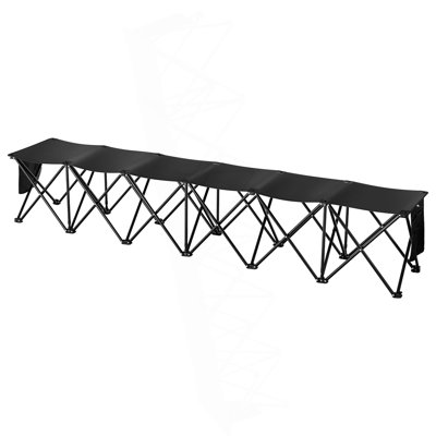 6 Seat Portable Folding Sport Bench Outdoor Camping Chair With Carry Bag