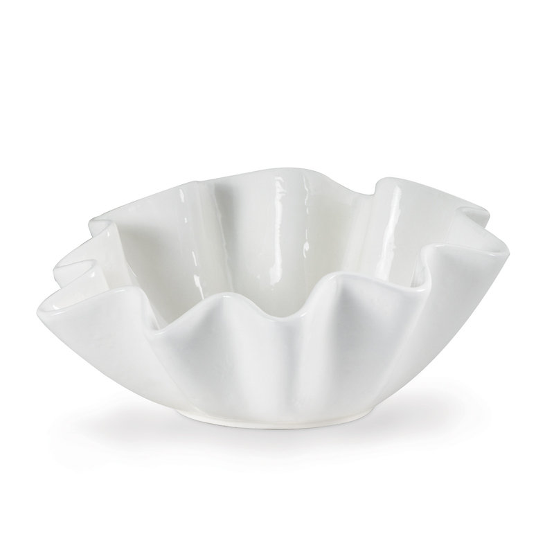 Ruffle Ceramic Decorative Bowl, Large