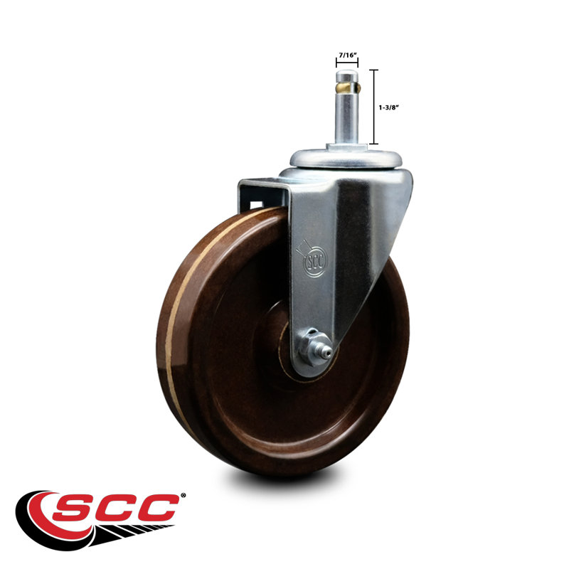 High Temp Phenolic Swivel Grip Ring Stem Caster