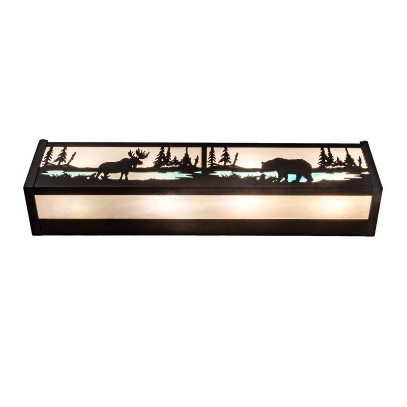 Rustic Lodge 4 - Light LED Vanity Light, Black/Orange