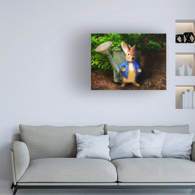 Wrapped Canvas Wall Art - John Hovenstine 'Peter Rabbit 2' Wall Art for Living Room, Bedroom, or Office Décor  - 35x47