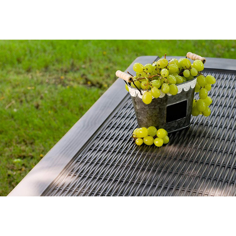 Gray Plastic Wicker Lockable Deck Storage Box Bench